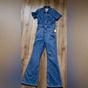 Free People Denim Zip Up One Piece